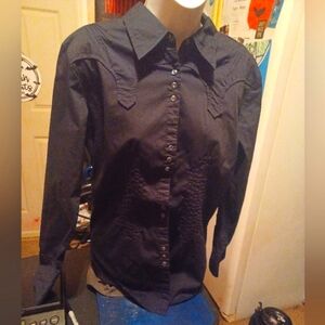 Aura Wrangler Black Women's Button Up